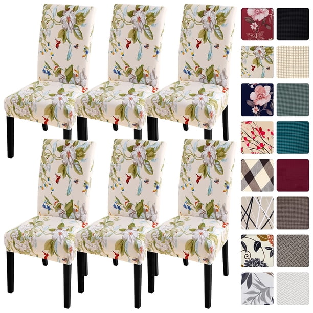 Fundas para sillas de comedor SearchI, juego de 6 fundas, color beige
