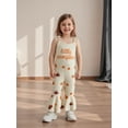 thumbnail image 6 of Miaouyo Toddler Baby Girls Halloween Flare Pants Overalls 0 6 12 18 24 Months 2T 3T 4T Pumpkin Print Sleeveless Tie-up Strap Bell Bottom Romper, 6 of 9