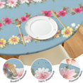thumbnail image 4 of Pioneer Flower Floral Print Pattern Round Fitted Tablecloth with Elastic Edge,Dining Table Cover Waterproof,Outdoor Round Tablecloth for Camping,Dining,Indoor and Outdoor, 4 of 7