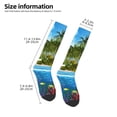 thumbnail image 4 of Zufioo Island And Coral Reef Print Long High Thigh Socks Knee-High Warm Stocking Women Boot Sock Leg Warmer High Socks for Daily Wear, Cosplay, 4 of 6