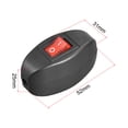 thumbnail image 2 of Interruptor de Cable Inline AC250V 6A/ 125V 10A Control On-Off a Través de Interruptor de Rocker LED Rojo para Lámpara de Mesa del Dormitorio 3pcs, 2 of 6