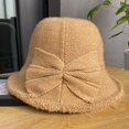 thumbnail image 6 of CoCopeaunts Women Girls Bucket Hat Winter Bowknot Bucket Cap Foldable Cloche Party Daily Costume Accessory Warm Soft Cloche Cap, 6 of 8