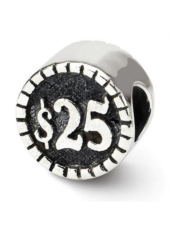 Reflection Beads QRS1288 Sterling Silver 2-Sided Vegas Bead