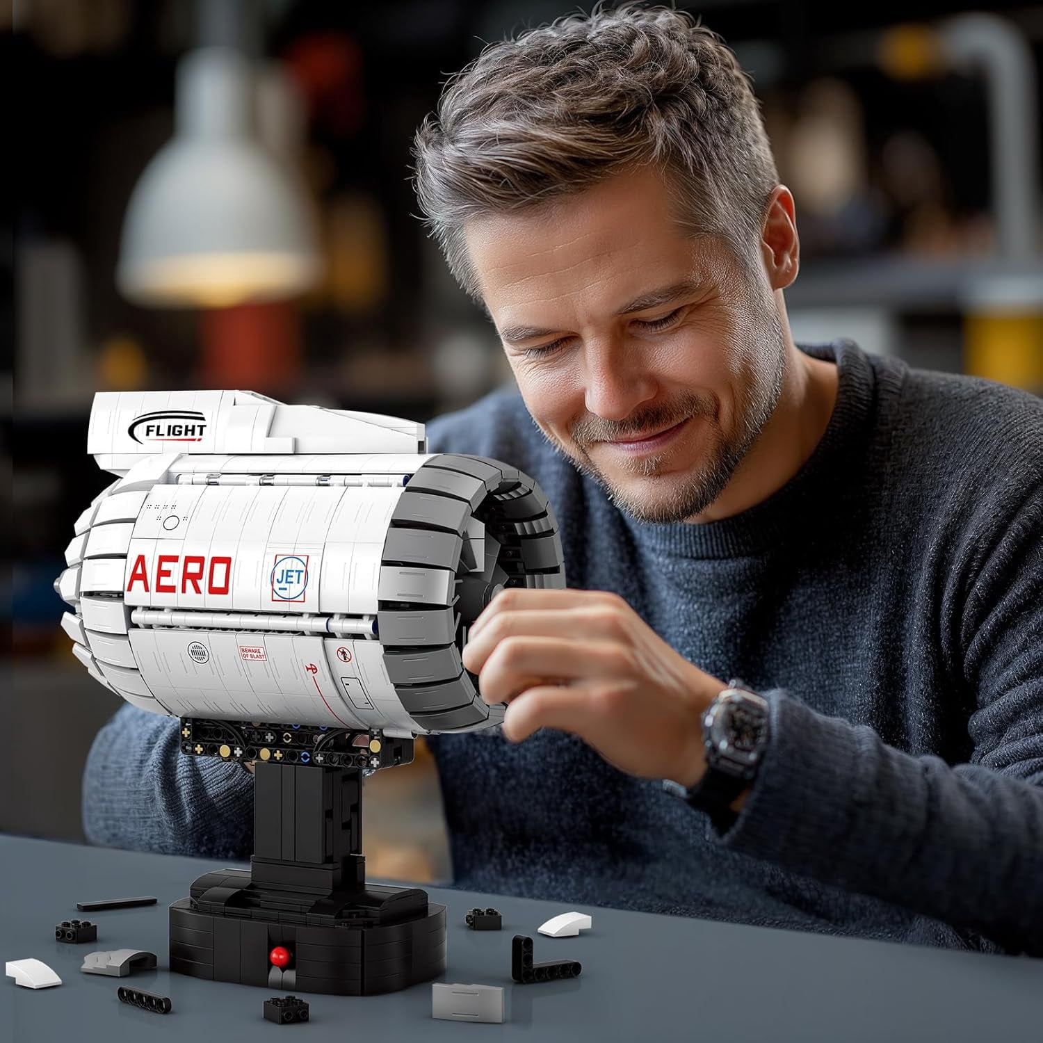 Aircraft Engine Building Sets, Engine Model Kit That Works, Model Engine Kit for Adults with Motor 33019, STEM Mechanic Engineering Model Construction Toys for 14+ (1813 PCS)