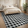 thumbnail image 3 of ODIKA 8'x10' Washable Area Rug Non-Slip Chair-Friendly Mat Buffalo Plaid Striped With Farmhouse Checkerboard Border Accents for Dining Room, Large Office, Lounge, 3 of 7