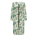 thumbnail image 4 of FKELYI Cactus Plants Grass Print Fall Zipper Front Robes Nightgownd Women's Sleepwear Dress with 2 Pockets Breathable Housecoat Soft Fabric Nightwear Dress Long Sleeve Loungewear, 3XL, 4 of 6