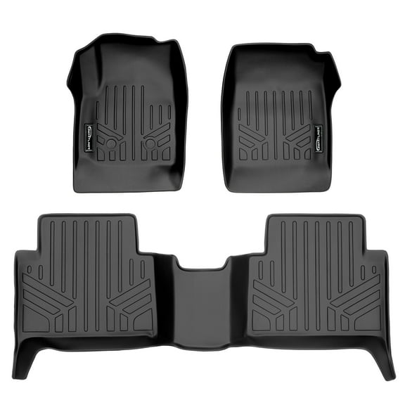 SMARTLINER 2 Rows Custom Fit Floor Liners Compatible with 2015 - 2022 Chevrolet Colorado Crew Cab (Gasoline | Carpet)