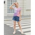 thumbnail image 3 of Arshiner Girls Shirt Short Sleeve Twist Front Tunic T-Shirt for Girls with Cute Flying Sleeves, 3 of 6