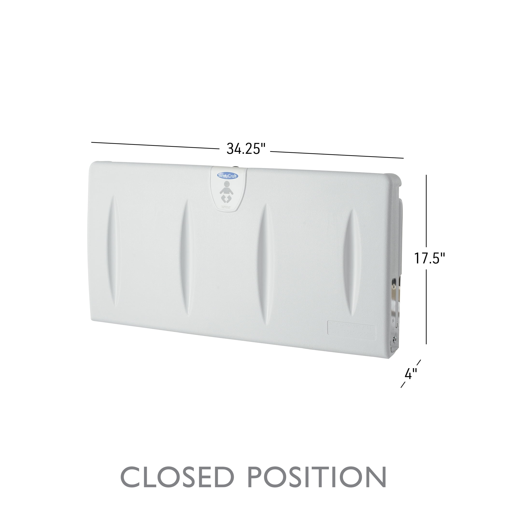 SafetyCraft Horizontal Wall-Mounted Baby Changing Station, Light Gray (100-EH-SC)