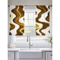 thumbnail image 5 of Abstract Sheer Curtains 45 Inches Long 2 Panels Wavy Lines Yellow and White Gradient Texture Modern Light Filtering Semi Sheer Window Curtains Drapes for Bedroom Living Room 52"x45", 5 of 7