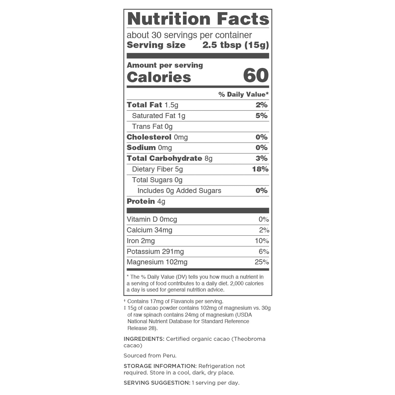 Cacao Powder - 16 oz (454 Grams) by Navitas Naturals