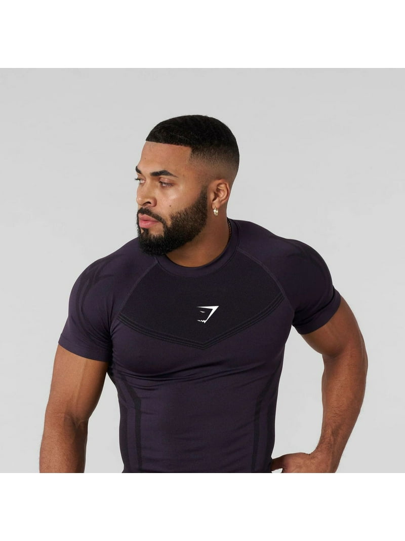 GYMSHARK Compression Shirts for Men Gym Tshirt Wear Athletic