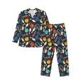 thumbnail image 1 of Fotbe Bowling Ball Pijama de Hombre con Estampado de Manga Larga, Conjunto de 2 Piezas, Ropa de Dormir Suave y Cómoda con Bolsillos-Large, 1 of 7