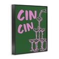 thumbnail image 3 of Stupell Industries Green & Pink Cin Cin Quotes and Sayings Painting Black Framed Art Print Wall Art, 24 x 30, 3 of 8