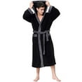 thumbnail image 6 of EQWLJWE Men's Lengthened Patchwork Coralline Plush Shawl Bathrobe Long Sleeved Robe Robes Holiday Clearance, 6 of 6