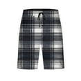 thumbnail image 4 of yillto Men's Plaid Lounge Shorts Sleepwear Pajama Bottoms Elastic Waist Drawstring Pjs Shorts with Pockets, 4 of 6