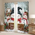 thumbnail image 2 of jejeloiu Cartoon Christmas Snowman Curtains and Drapes,Red Xmas Berry Black Out Curtains,Happy New Year Curtains Pack of 2 (52x63 Each) For Girl Boys Kids,Super Cozy Room Decor, 2 of 6