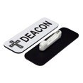 thumbnail image 2 of Deacon, Cross Design 1 x 3" Name Tag/Badge, White (3 Pack), 2 of 3