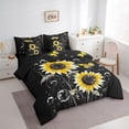 thumbnail image 4 of Homewish Cartoon Sunflower Teen Twin Bedding Sets 7-Piece, Dreamy Butterfly Animal Bedding Comforter Set, Rustic Plant Botanical Reversible Sheet Sets, Super Cozy Room Decor, 4 of 8