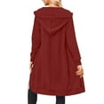 thumbnail image 5 of Resicozy Womens Zip Up Long Hoodies with Two Way Zipper Fashion Oversized Tunic Sweatshirts Long Sleeve Jackets with Pockets Wine M, 5 of 5