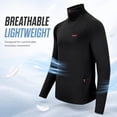 thumbnail image 3 of Rocky Men’s Quarter Zip Pullover, Lightweight Stretch Athletic 1/4 Zip Golf Sweater and Workout Sweatshirt, Long Sleeve Thermal Shirt with Zip Pocket for Men, Black, Large, 3 of 8