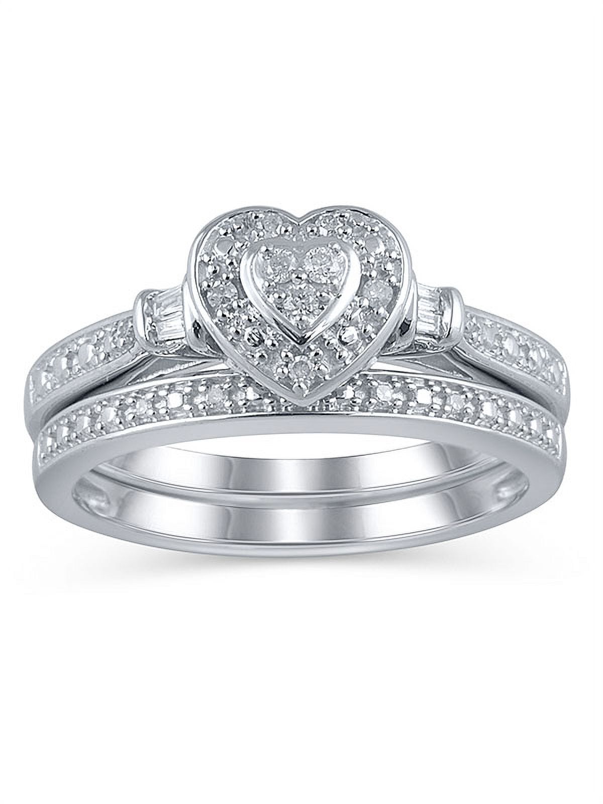 SS FB 1/10 CTTW HEART BRIDAL SET