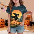 thumbnail image 2 of KPOPLK Kids Halloween Shirt Girls Halloween Pumpkin Shirt Cute Ghost Tshirts Fall Pumpkin T-Shirt Spooky Season Tee,Size 10-11 Years, 2 of 6