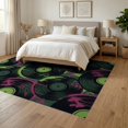 thumbnail image 3 of ODIKA Music Note Concentric Circle Notes Round Impact Movie Vinyl Eight for Queen Size Bedroom, Under Bed, Master Suite, Foldable Easy Care, 3 of 7