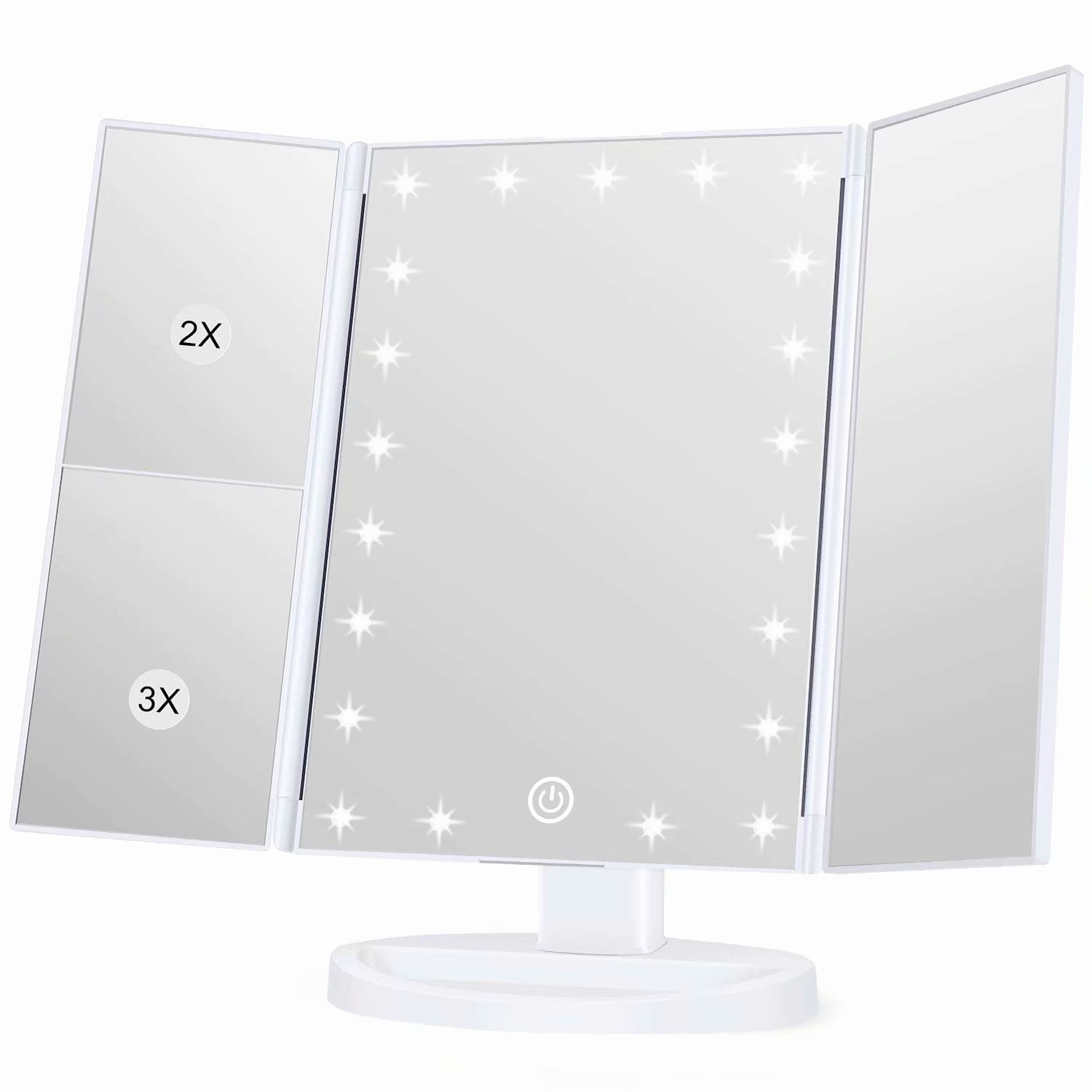 Lighted Makeup Mirror, Vanity Mirror with 3X/2X/1X Magnification, 21