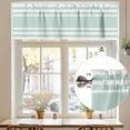 thumbnail image 7 of Aqua White Valances for Windows, 42 x 18in, Stripe Rod Pocket Kitchen Valance Curtain Light Filtering Window Treatments for Living Room Bedroom, 1 Panel, 7 of 7