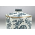 thumbnail image 3 of Zeckos AA Importing 59754 Blue And White Square Jar With Lid, 3 of 3