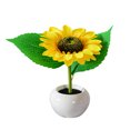 thumbnail image 1 of Lámparas de flores, luces de mesa de maceta de girasol realistas en la ventana de la cama de la mesa, luz de paisaje nocturno para el dormitorio del patio (1PC), 1 of 5
