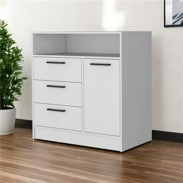 HomeRoots 534922 35 in. White Three Drawer Dresser