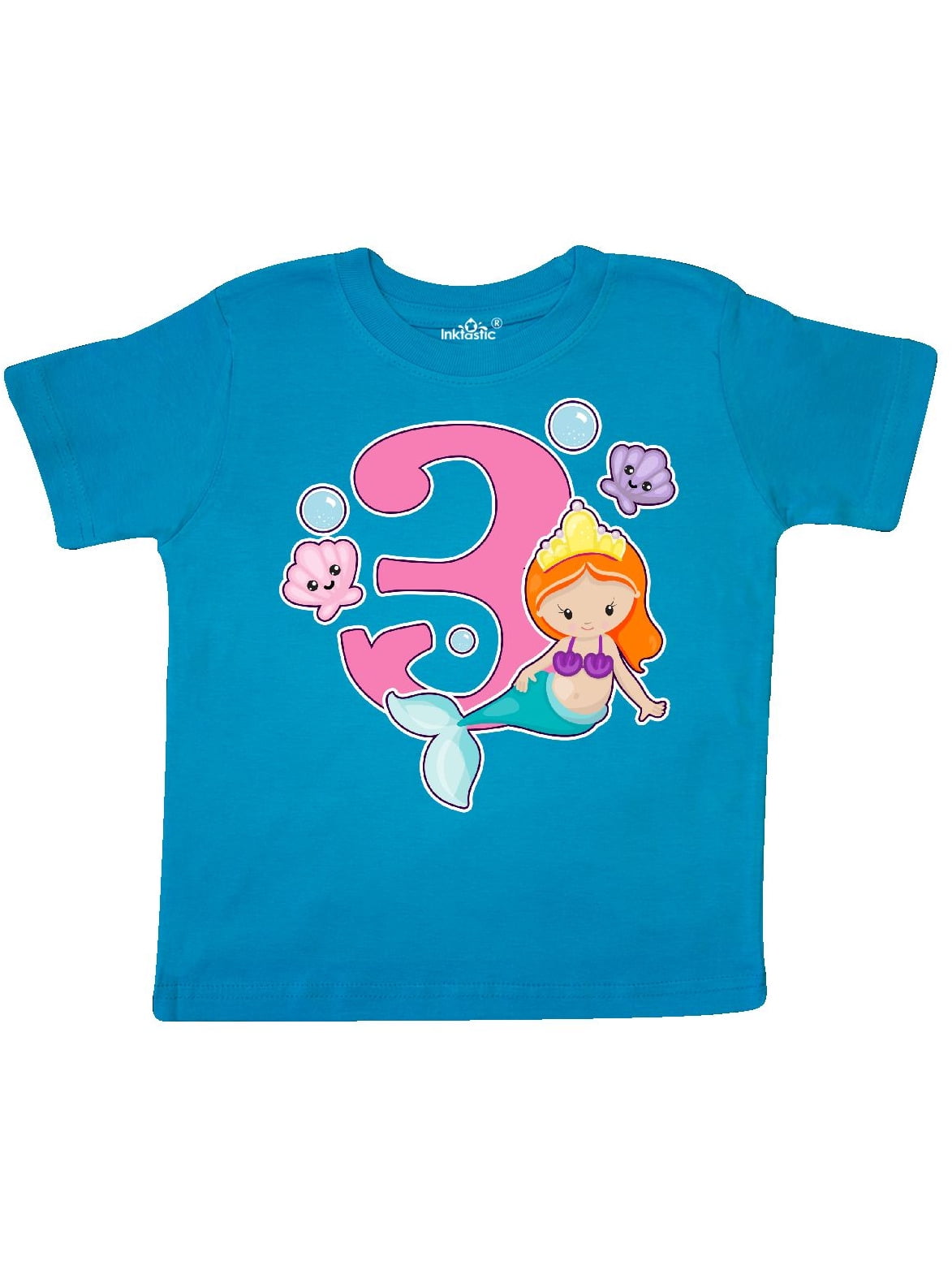 inktastic 3rd Birthday Mermaid 3 Year Old Girl Toddler T-Shirt