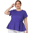 thumbnail image 1 of Top peplum de verano de mancorcon lunares de talgrande pamujer Azul real XL, 1 of 5