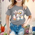thumbnail image 2 of XDZJLR T-Shirt Fille Tout-Petit Graphique de Pâques Coupe Ample Décontractée Manches Courtes Col Rond pour Garçons 4-5 Ans, 2 of 4