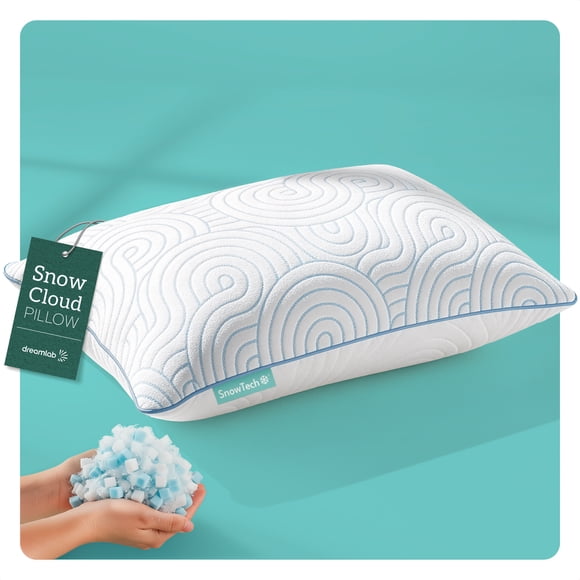 Almohada Dreamlab Snow Cloud Pillow Altura Ajustable con Memory Foam y Microfibras Firmeza Media Hipoalergénica Tamaño Estándar