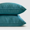 thumbnail image 3 of The HomeCentric Decorative Throw Pillow Cases Turquoise Pack of 2, 12"x12" (30x30 cm) Satin Solid Cushion Covers For Sofa, Solid Modern Style - Turquoise Slub Satin, 3 of 10