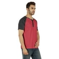 thumbnail image 2 of Inkmeso T-Shirts à Manches Courtes Raglan en Coton Léger Unis T-Shirt Classique Henley pour Hommes, 2 of 7