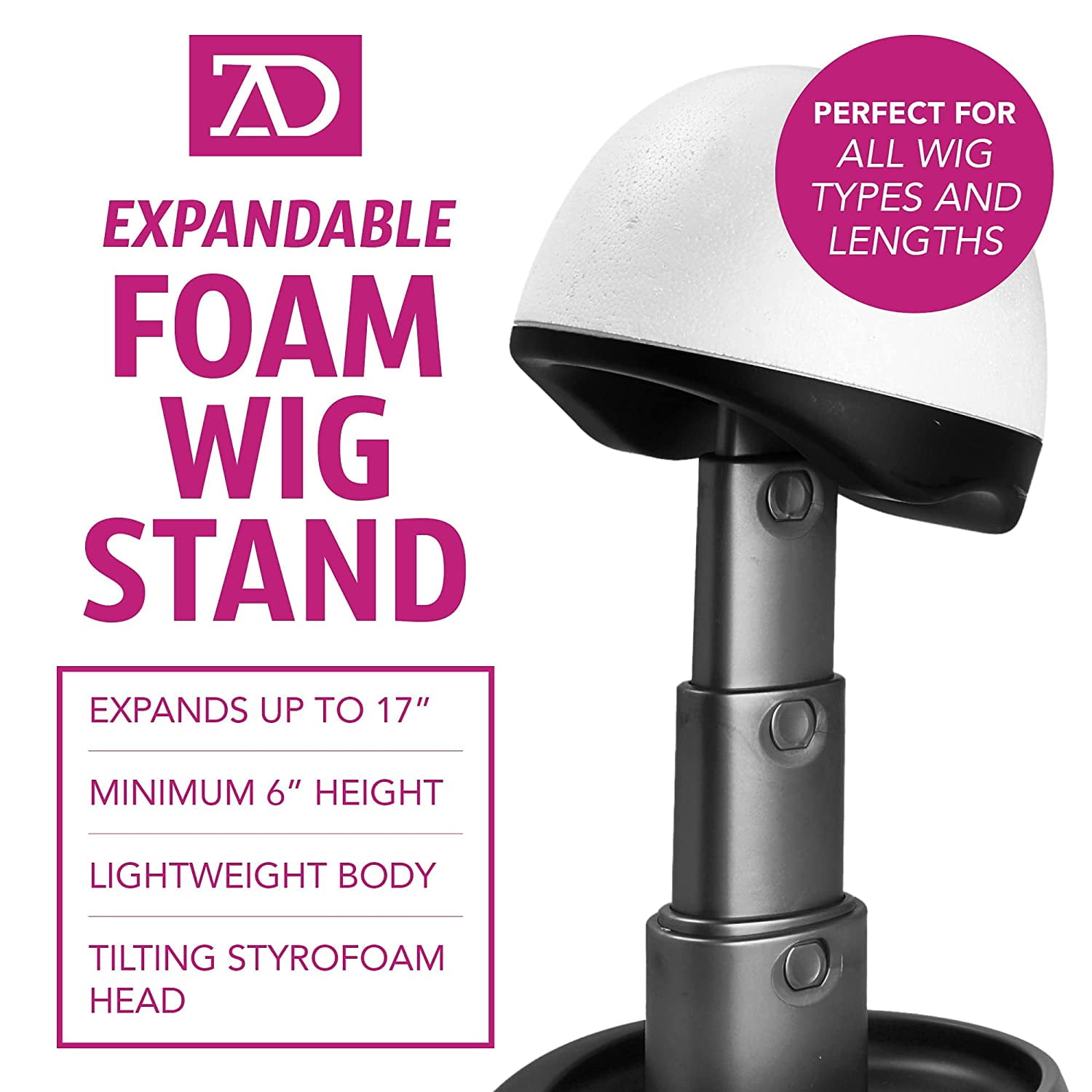 Wig Stand Adjustable Height Hat Display Lace Portable - Temu