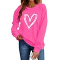 thumbnail image 2 of Avrnliq Womens Hot Pink Valentine's Day Sweatshirt Hoodie, Cozy Fleece with Hearts, Romantic Cute Gift for Her,Size S, 2 of 8