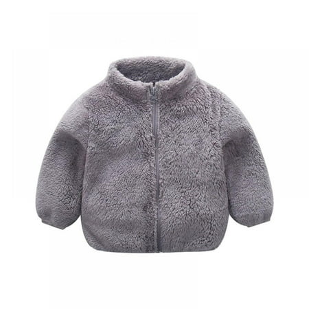 

Toddler Baby Girls Boys Sherpa Coat Fuzzy Fleece Zipper Winter Warm Soft Jacket Outfits
