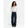 thumbnail image 2 of No Boundaries Bow Cargo Jeans, 30.5'' Inseam, Women's Sizes 00-18, 2 of 5