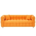 thumbnail image 6 of Aukfa 80" Modern Comfy Sofa, Deep Tufted Couch for Living Room, 2 Pillows, Teddy Fleece Orange, 6 of 8
