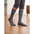thumbnail image 6 of Deago 2 Pairs Men's Ultra Thin Sheer Dress Socks Soft Nylon Summer Silky Business Socks Breathable Work Trouser Sox Mid Calf, Gray, 6 of 8