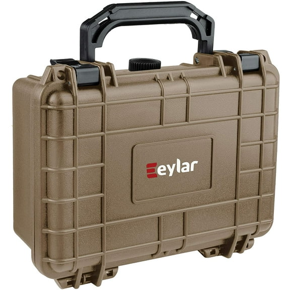Eylar Protective Gear and Camera Hard Case Water & Shock Proof w/Foam Tan