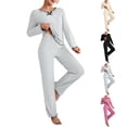thumbnail image 5 of Women's Long Sleeve Long Pants Pajama Set - Outdoor Wear Suitable Loungewear - Pink Size XL, 5 of 5