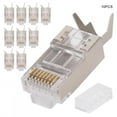 thumbnail image 3 of Fyydes Câble Modulaire, 10 Pcs Connecteurs de Serveur de Communication RJ45 8P8C CAT7 30GIP Blindés Câble Ethernet RJ45, CAT7 RJ45, 3 of 8