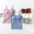 thumbnail image 2 of Camisola modal con almohadilla para el pecho, ropa interior inalámbrica, copa integrada, camiseta de fondo ajustado, tirantes finos ajustables para mujer, 2 of 6