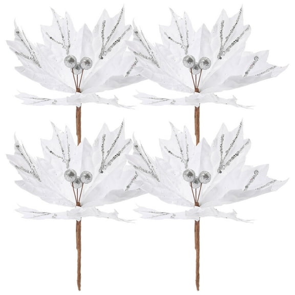 ROSENICE 4pcs Artificial Flower Sticks Novelty Decorations Cloth for Indoor and Outdoor Use